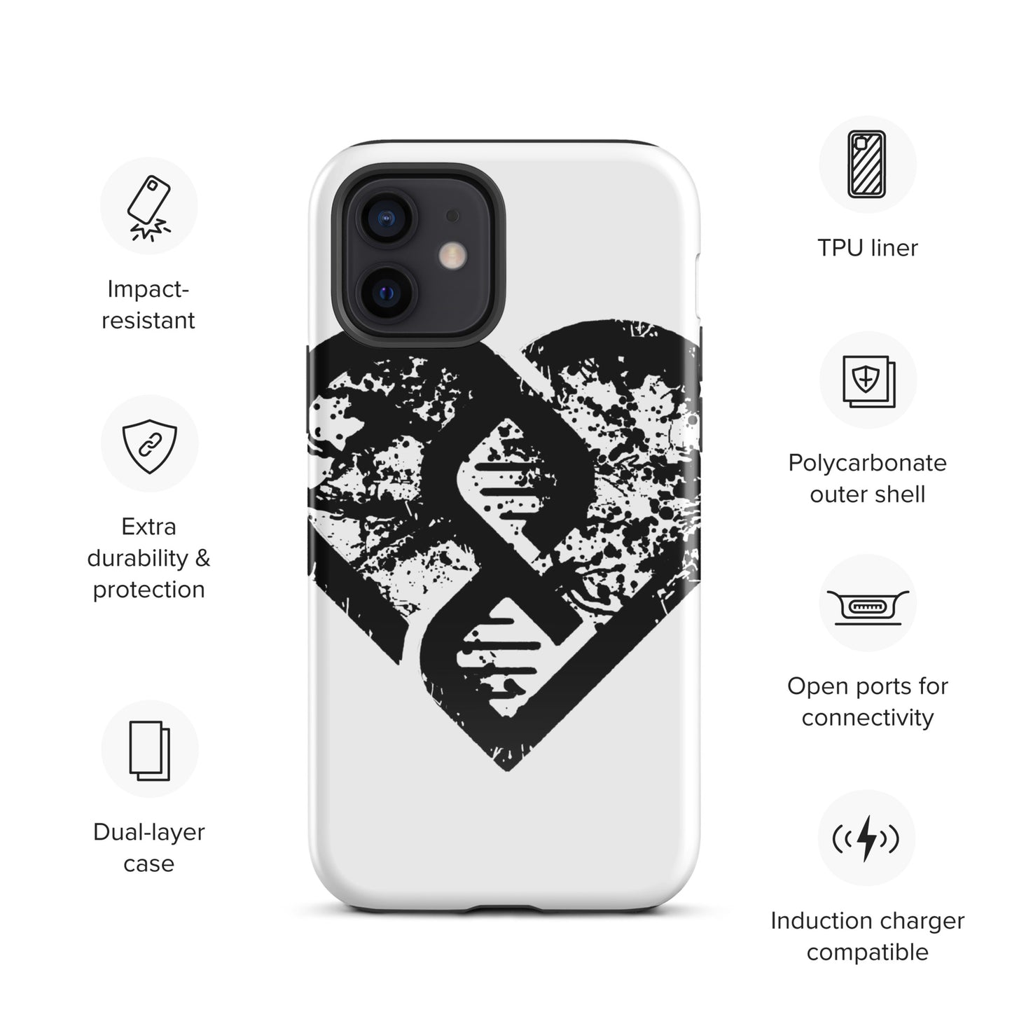 DNA Heart (Grunge) - Tough Case for iPhone®