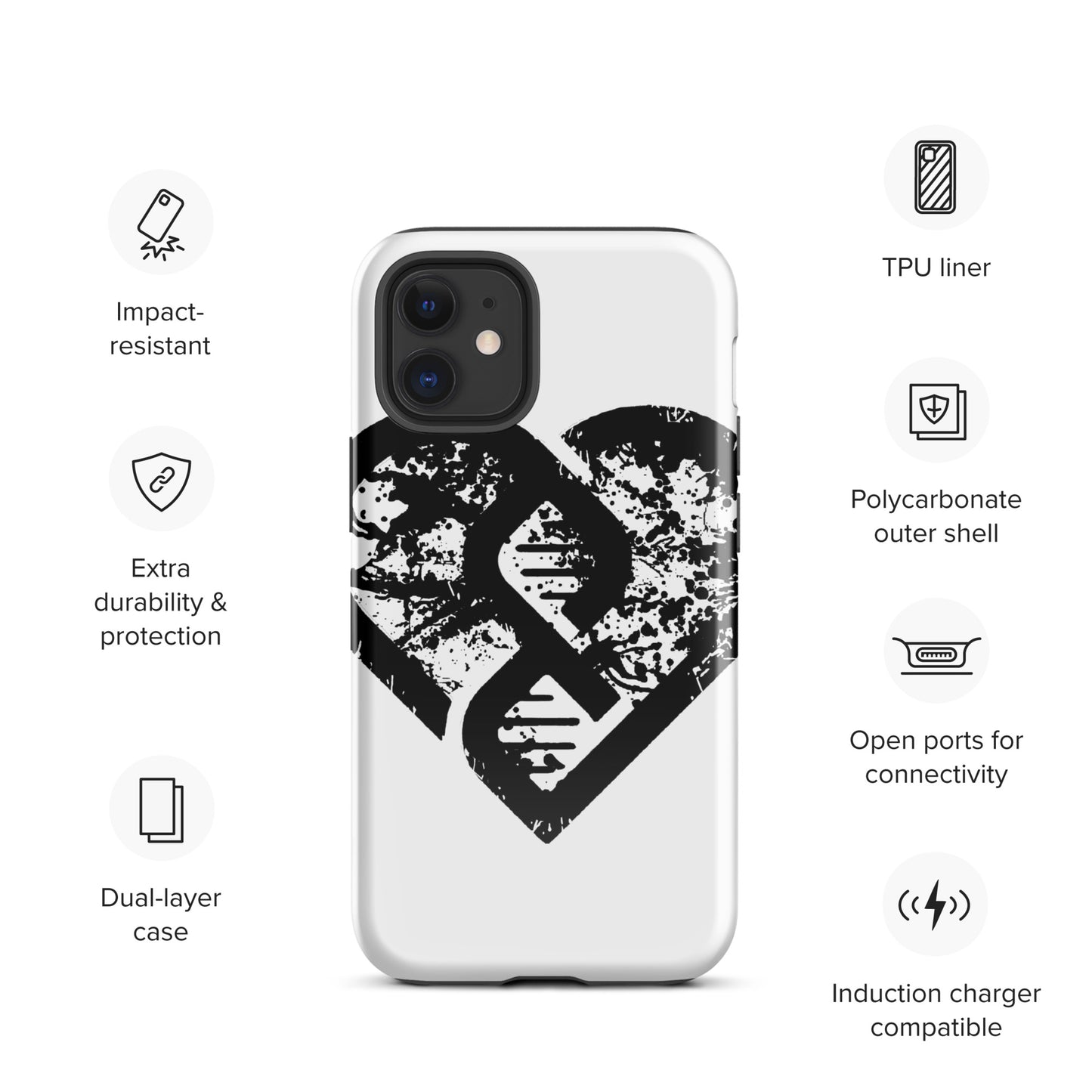 DNA Heart (Grunge) - Tough Case for iPhone®