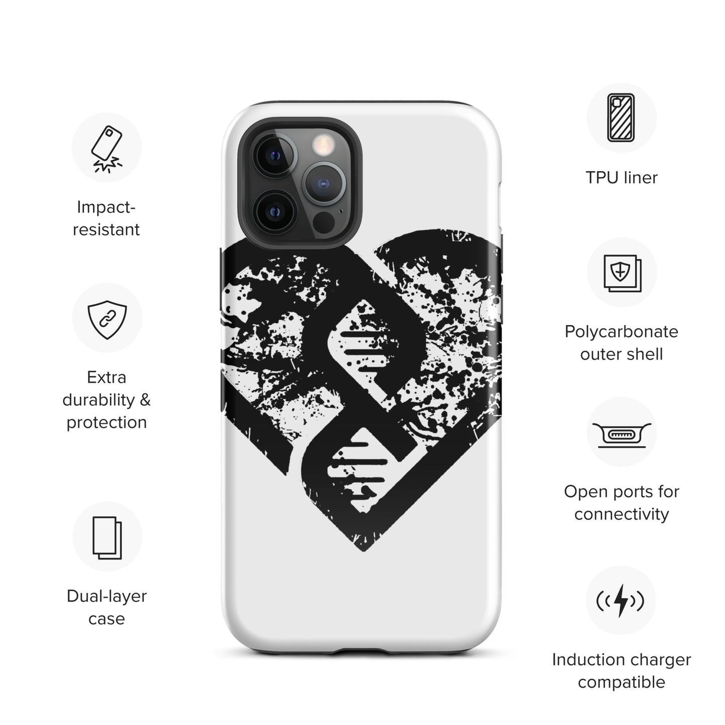 DNA Heart (Grunge) - Tough Case for iPhone®