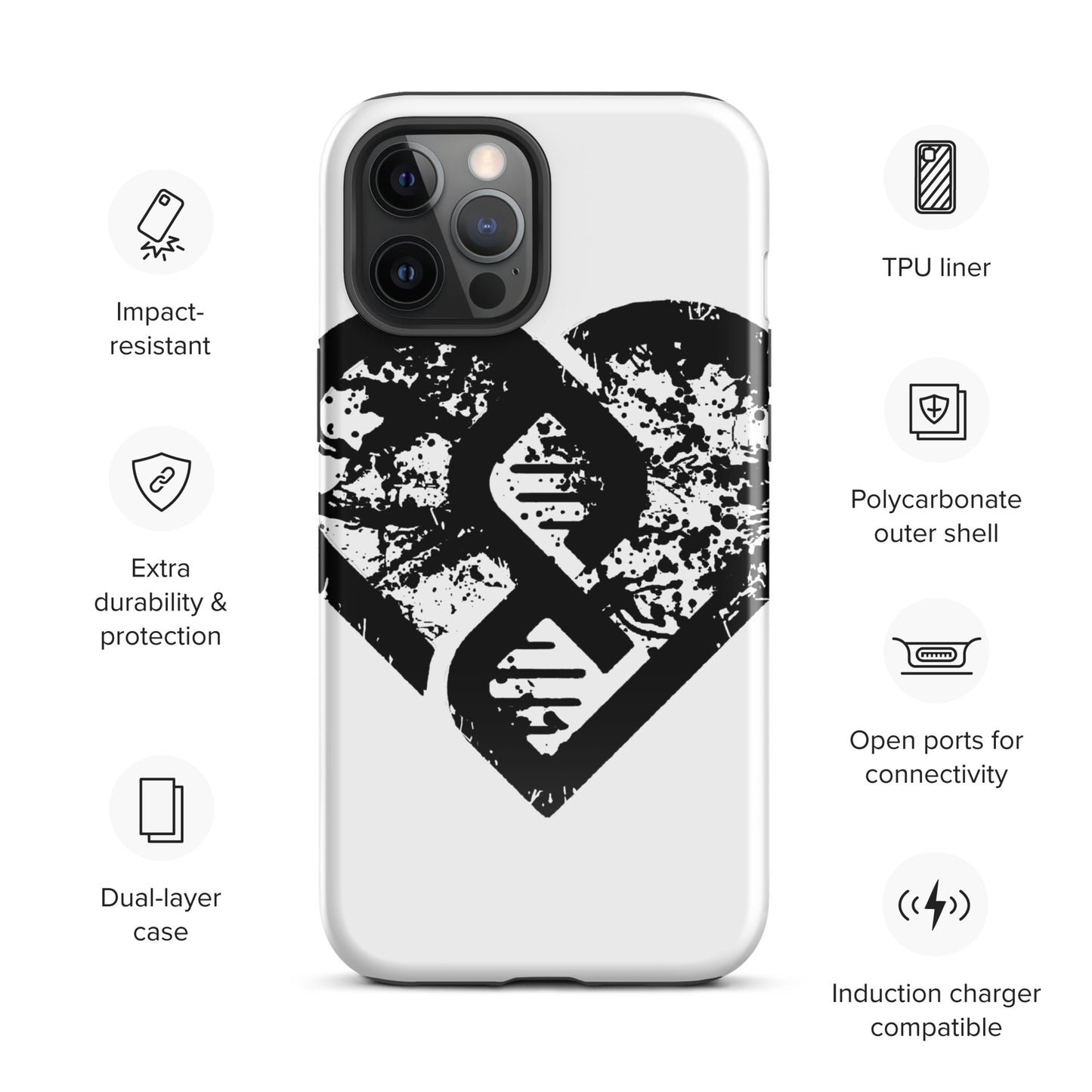 DNA Heart (Grunge) - Tough Case for iPhone®