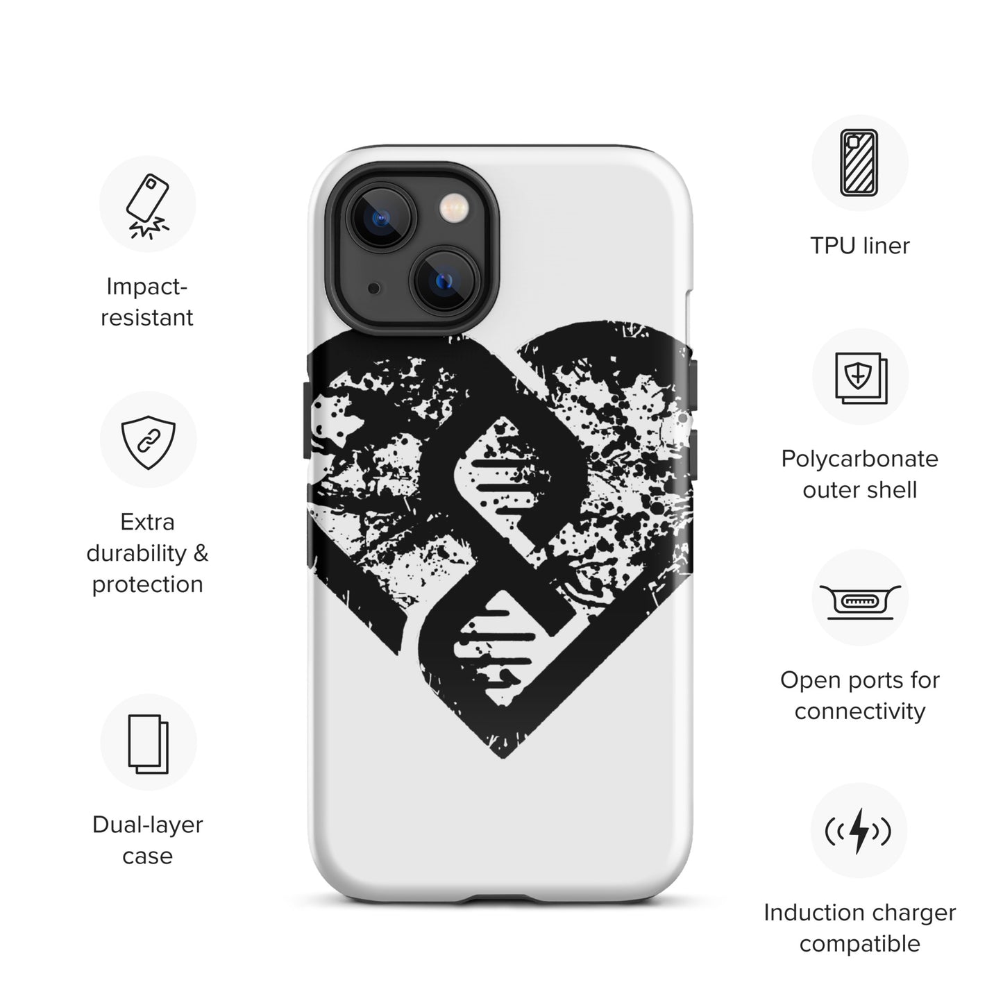 DNA Heart (Grunge) - Tough Case for iPhone®