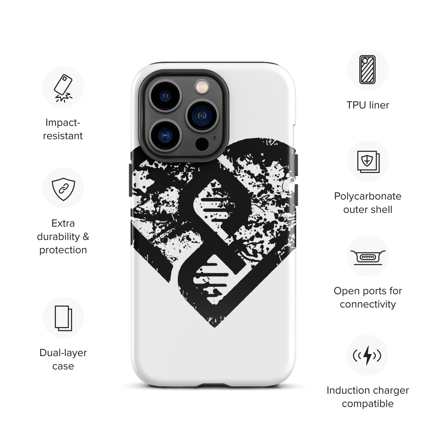 DNA Heart (Grunge) - Tough Case for iPhone®