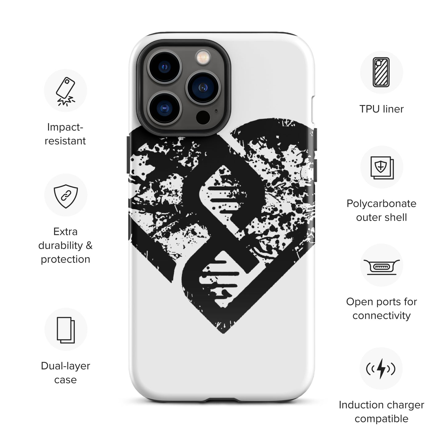 DNA Heart (Grunge) - Tough Case for iPhone®