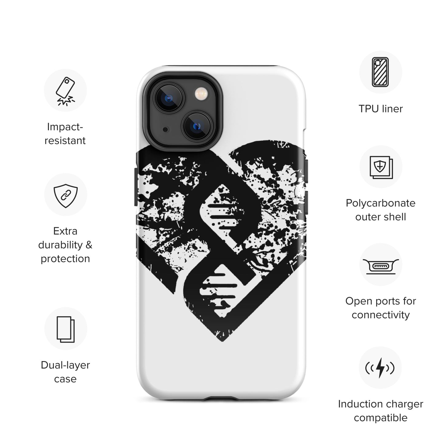 DNA Heart (Grunge) - Tough Case for iPhone®