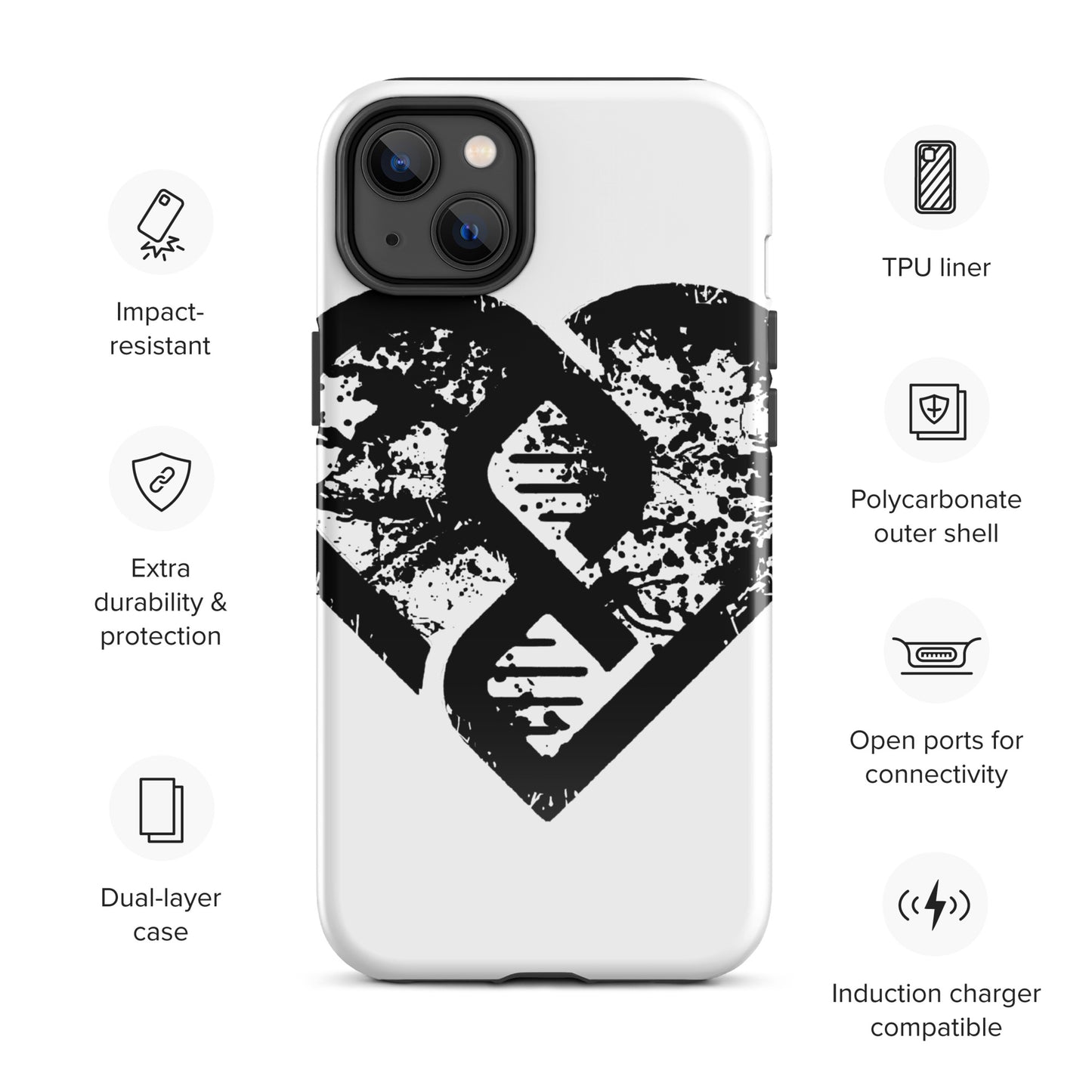 DNA Heart (Grunge) - Tough Case for iPhone®