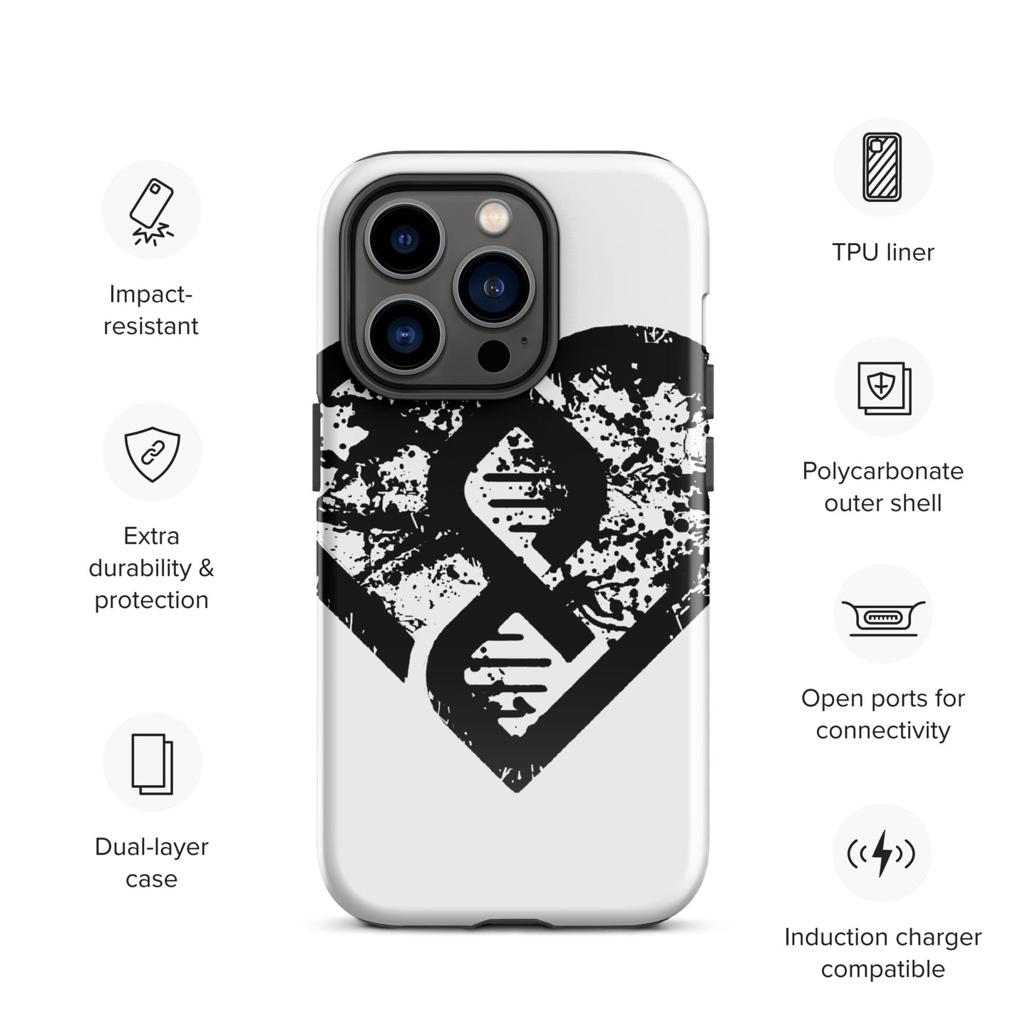 DNA Heart (Grunge) - Tough Case for iPhone®
