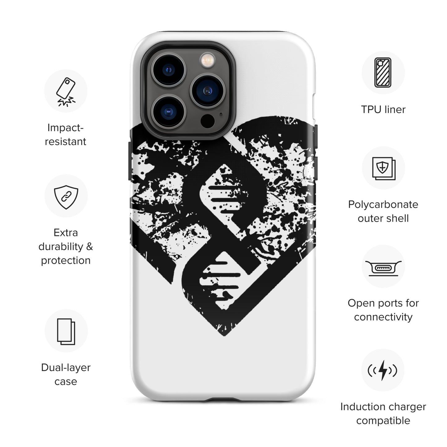 DNA Heart (Grunge) - Tough Case for iPhone®