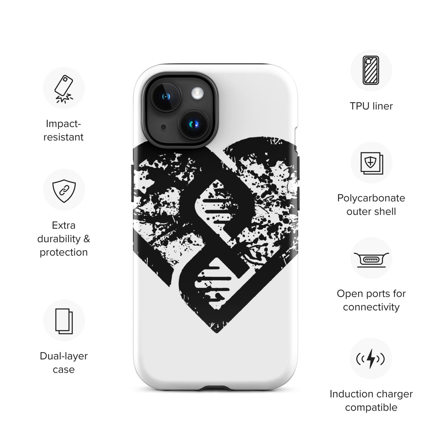 DNA Heart (Grunge) - Tough Case for iPhone®