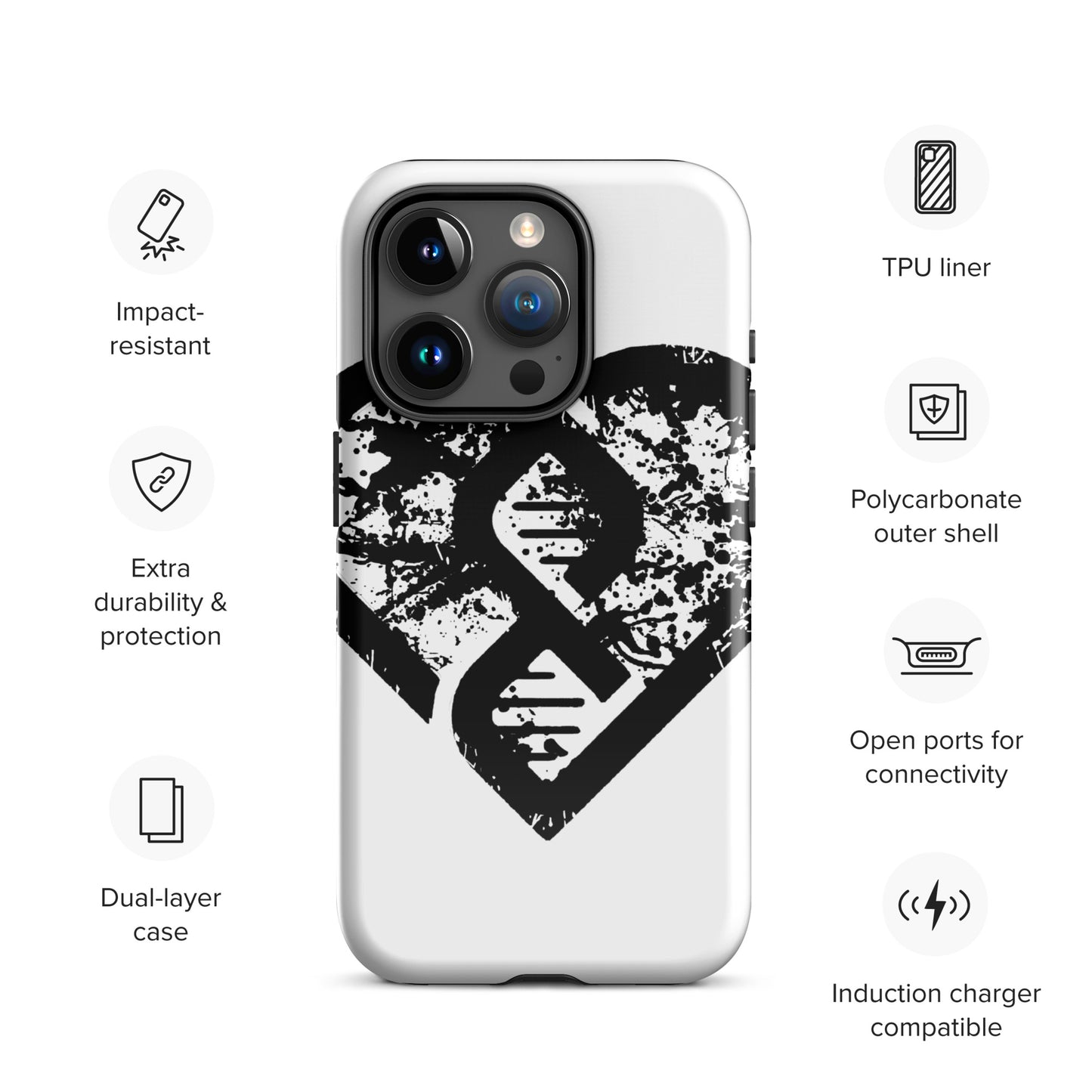 DNA Heart (Grunge) - Tough Case for iPhone®