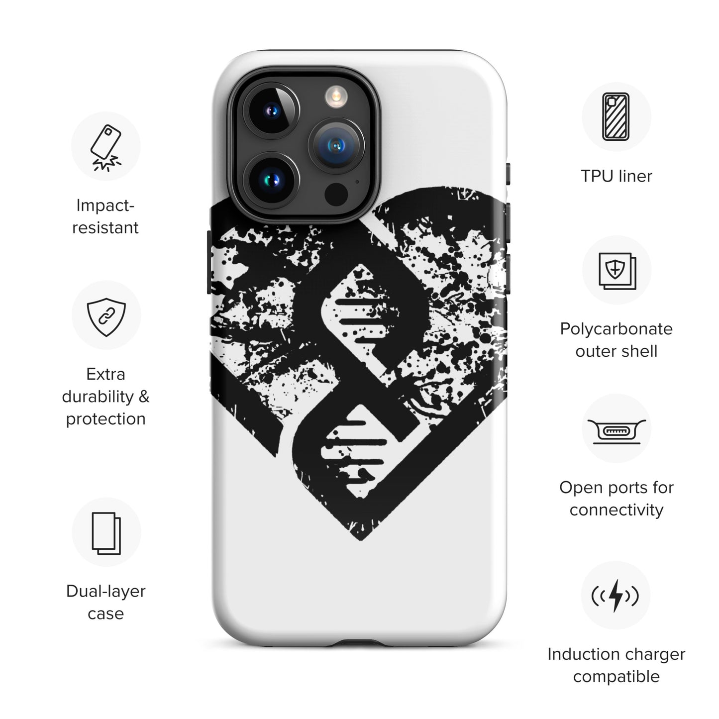 DNA Heart (Grunge) - Tough Case for iPhone®