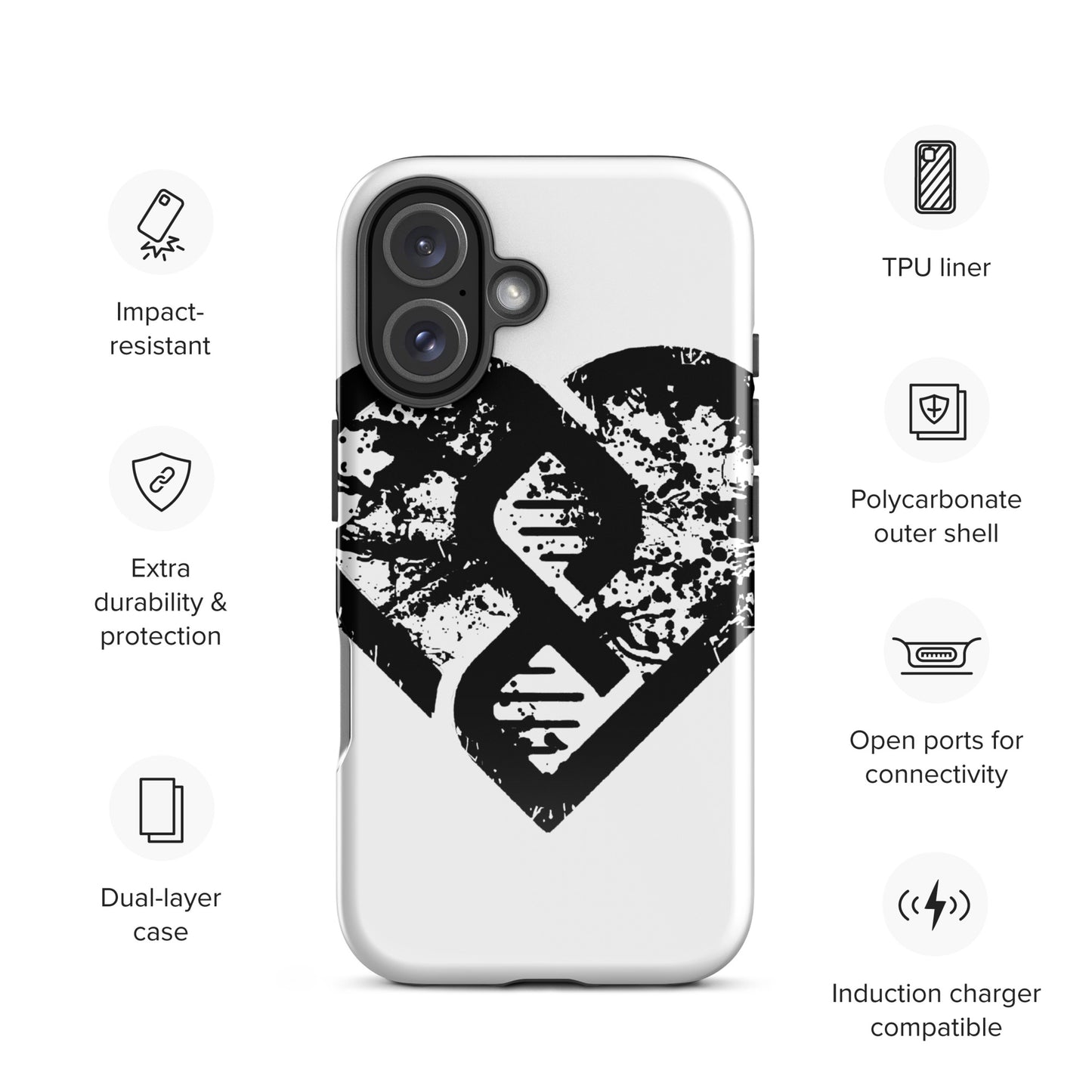 DNA Heart (Grunge) - Tough Case for iPhone®