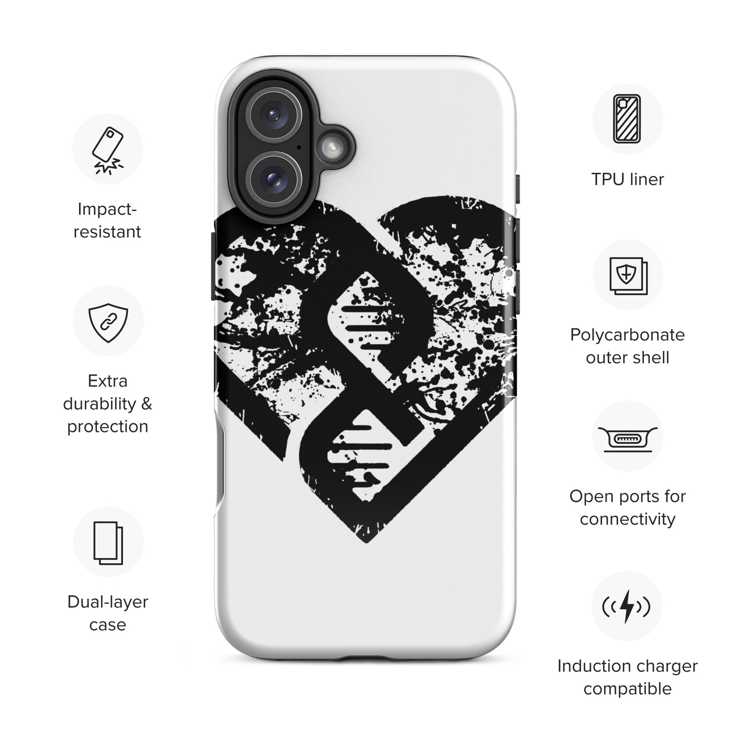 DNA Heart (Grunge) - Tough Case for iPhone®