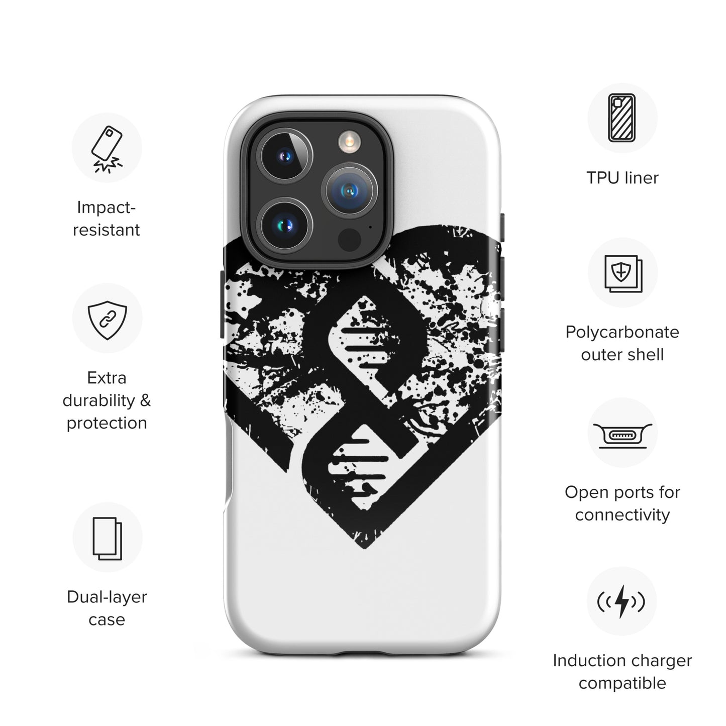 DNA Heart (Grunge) - Tough Case for iPhone®