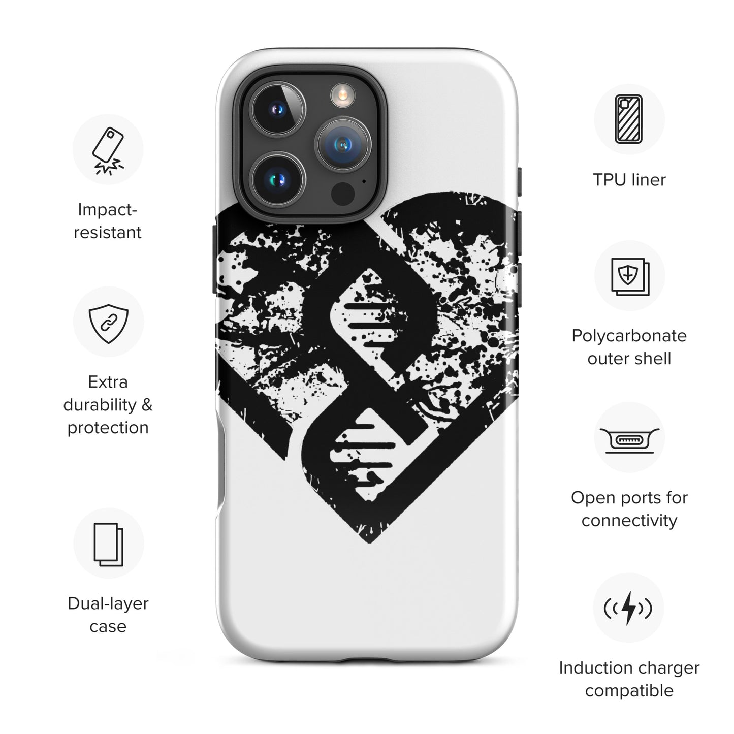 DNA Heart (Grunge) - Tough Case for iPhone®