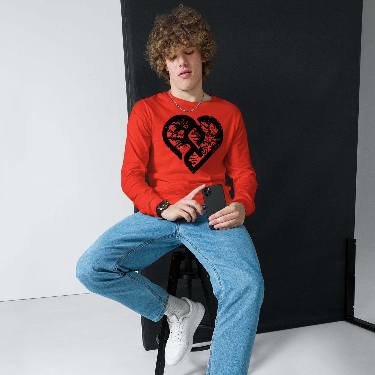 DNA Heart Grunge - Long Sleeve Tee