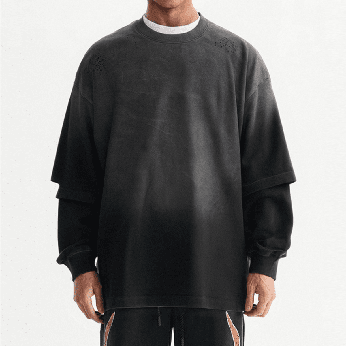 Heavyweight Washed Vintage Double-Gauze Long-Sleeve Shirt