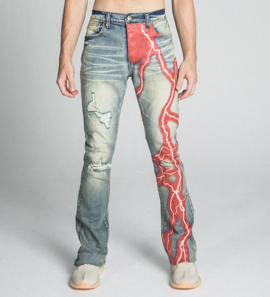 Custom Designed Jeans - Lightning - Premium Unique Streetwear