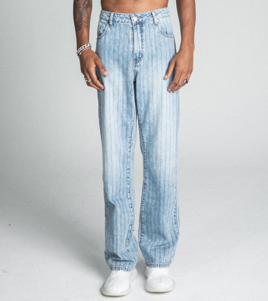 CLASSIC BLUE THREAD LINE LOOSE JEANS