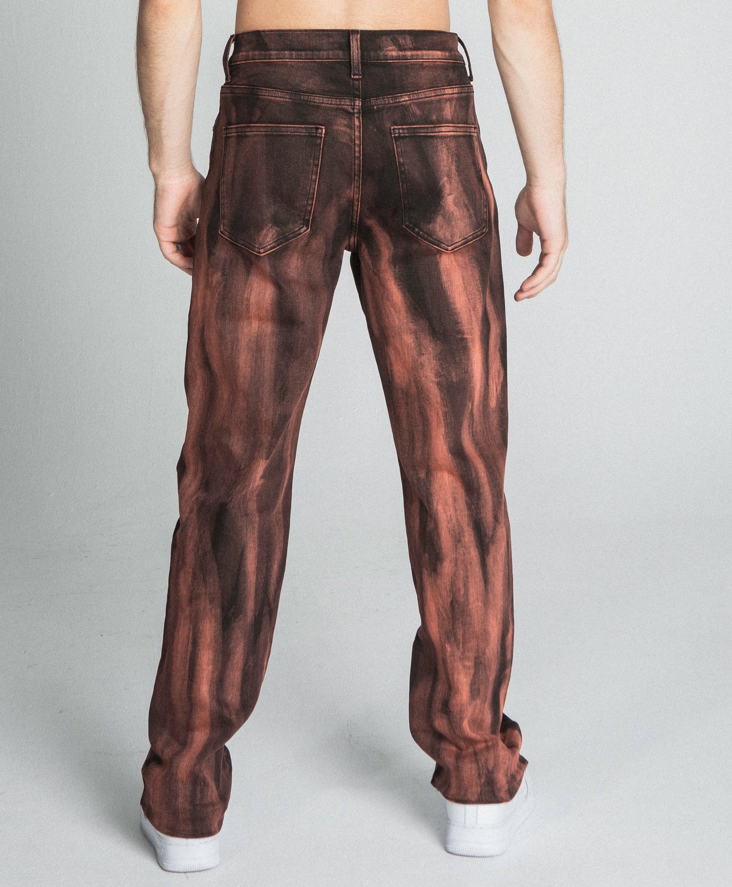 BROWN WASHED STRAIGHT JEANS