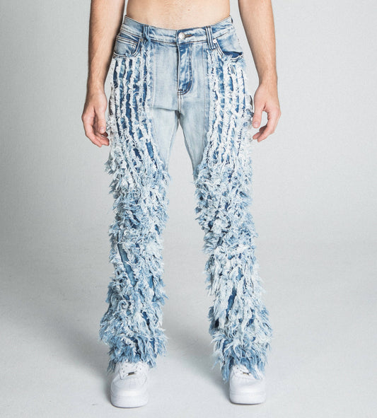 EXTREME FRAYED STACKED JEANS