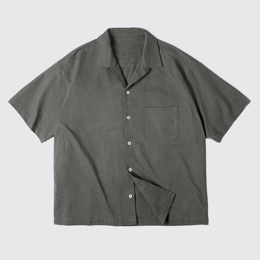 Cuban Collar Short-sleeve Shirt
