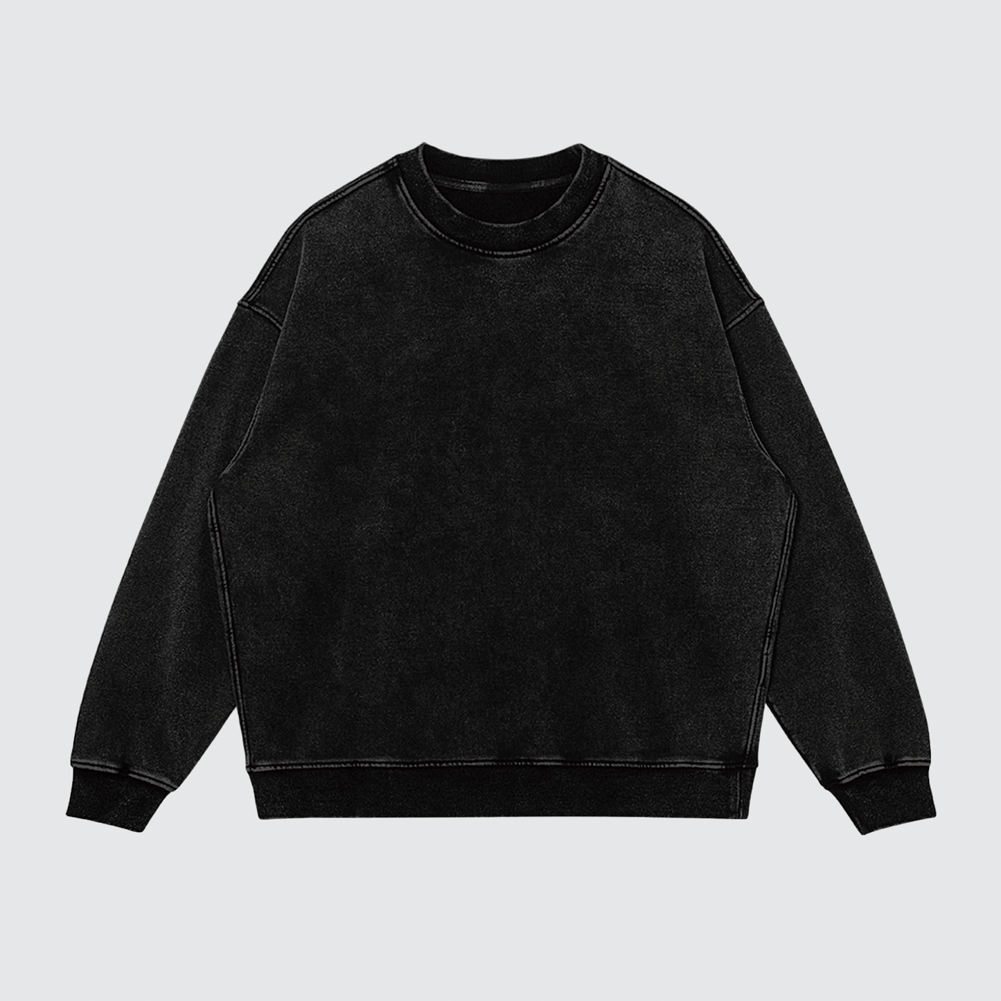 Super Heavyweight Oversized Faded Sweatshirt - Grim Santa - Halloween Christmas