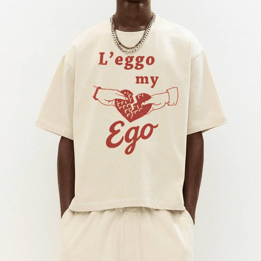 Heavyweight Oversized Cropped T-Shirt - Leggo My Ego