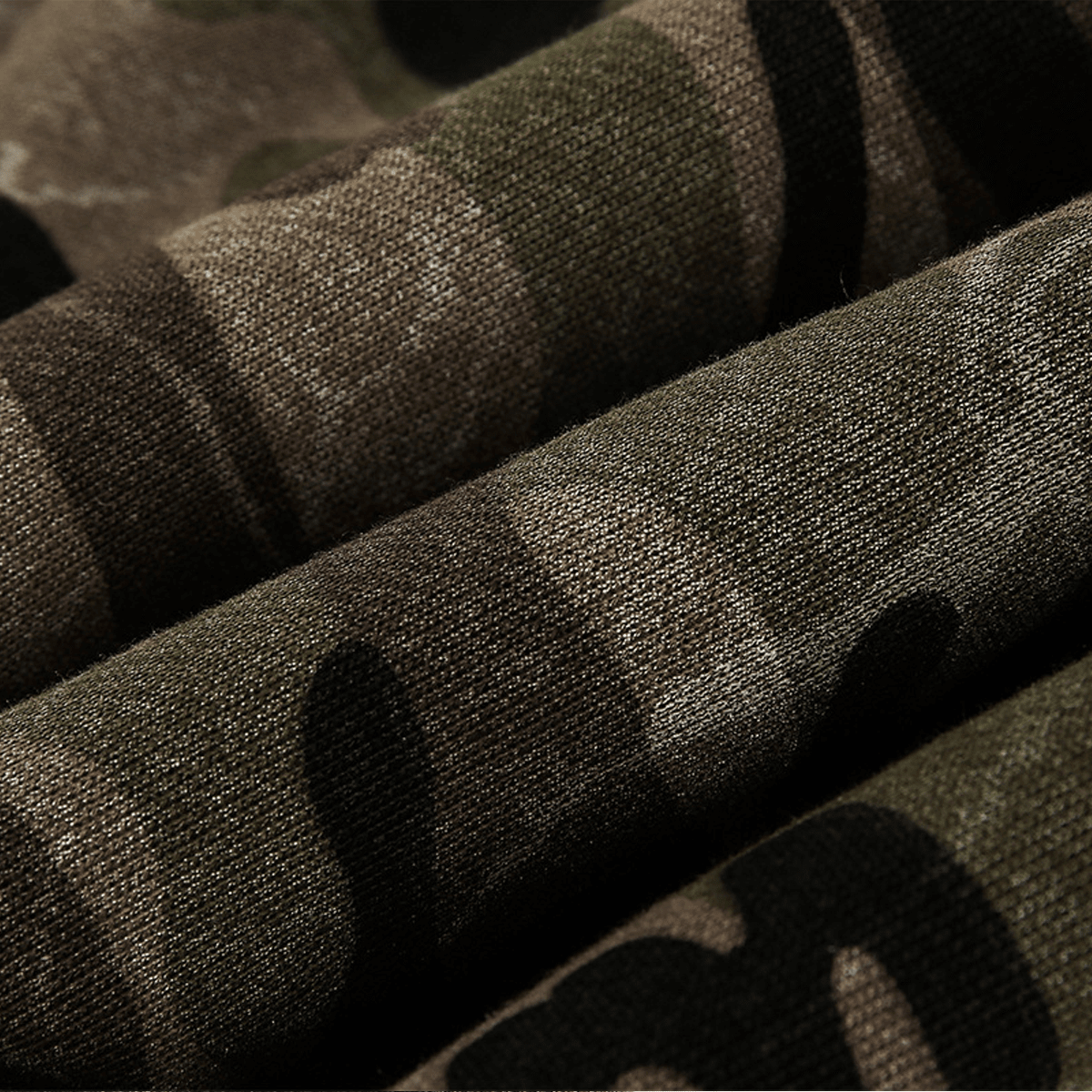 Heavyweight Camo Fur-Trim Zip-Up Hoodie