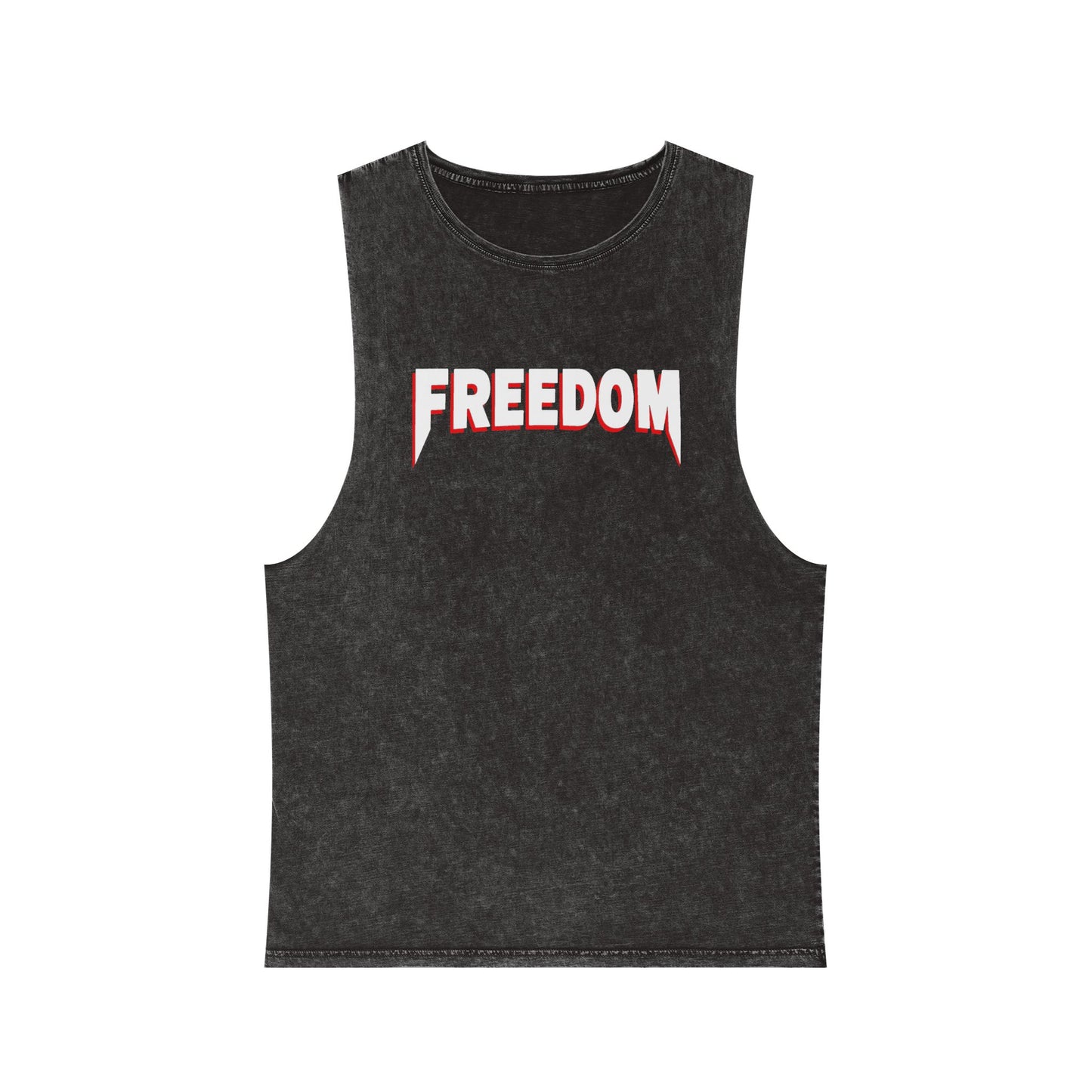 Freedom Fangs Stonewash Tank Top — Vintage Rock Style Graphic Muscle Tee