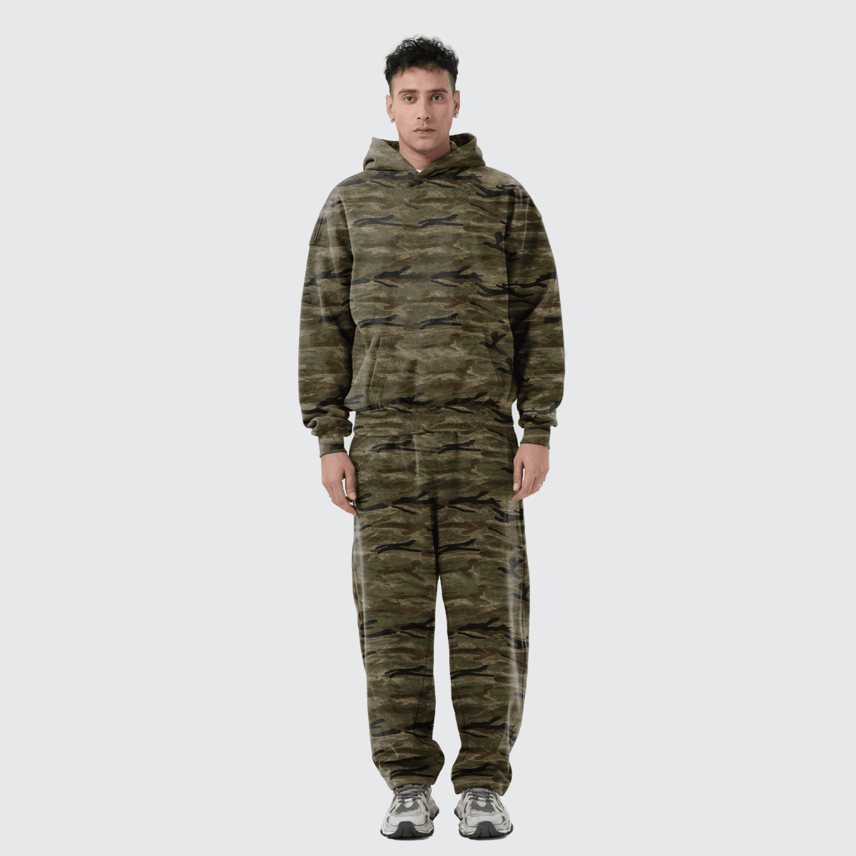 Premium Heavyweight Camo Curved-Leg Sweatpants