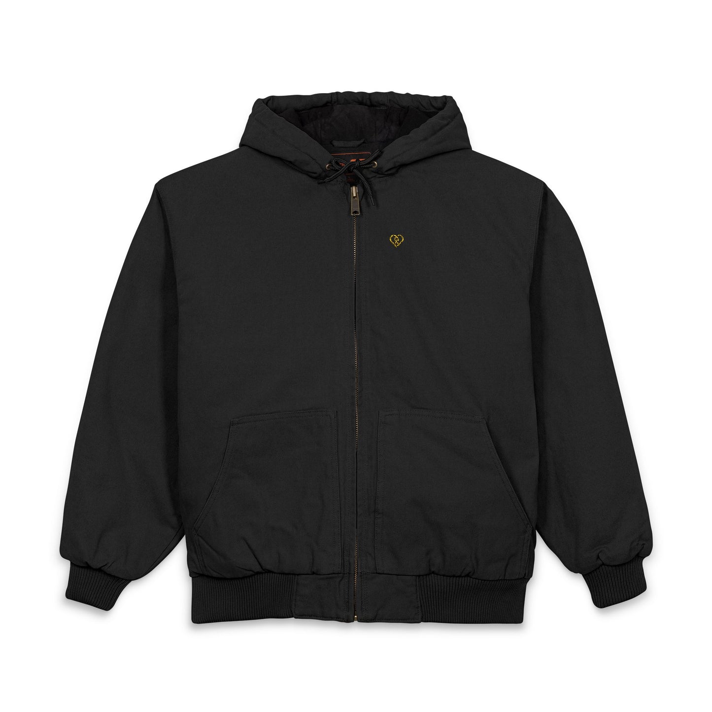 Men's Duck Cloth Hooded Work Jacket — Embroidered Logo Durable Workwear
