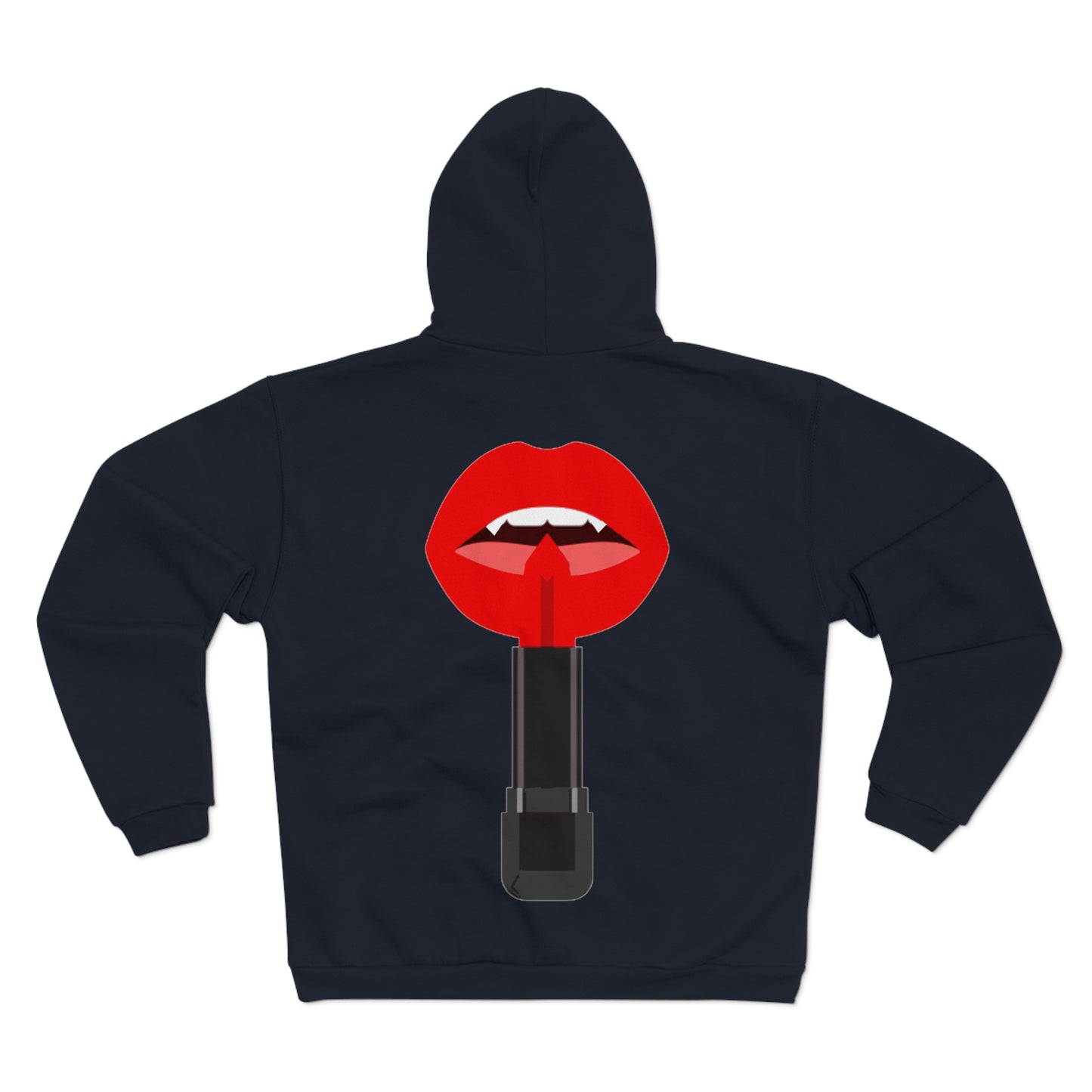 Lipstick Kiss Zip Hoodie — Red Lips XOXO Graphic Zip-Up Hoodie