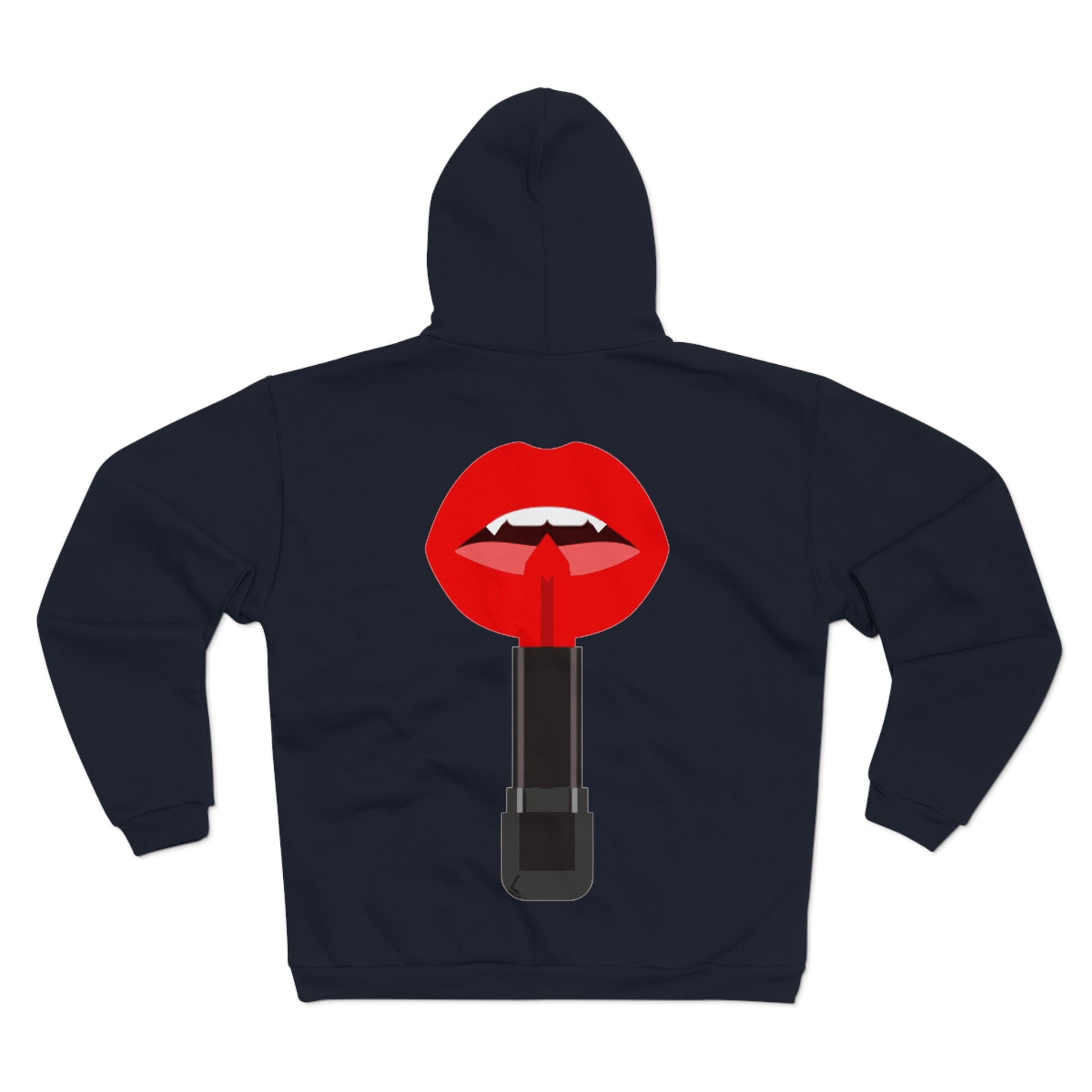 Lipstick Kiss Zip Hoodie — Red Lips XOXO Graphic Zip-Up Hoodie