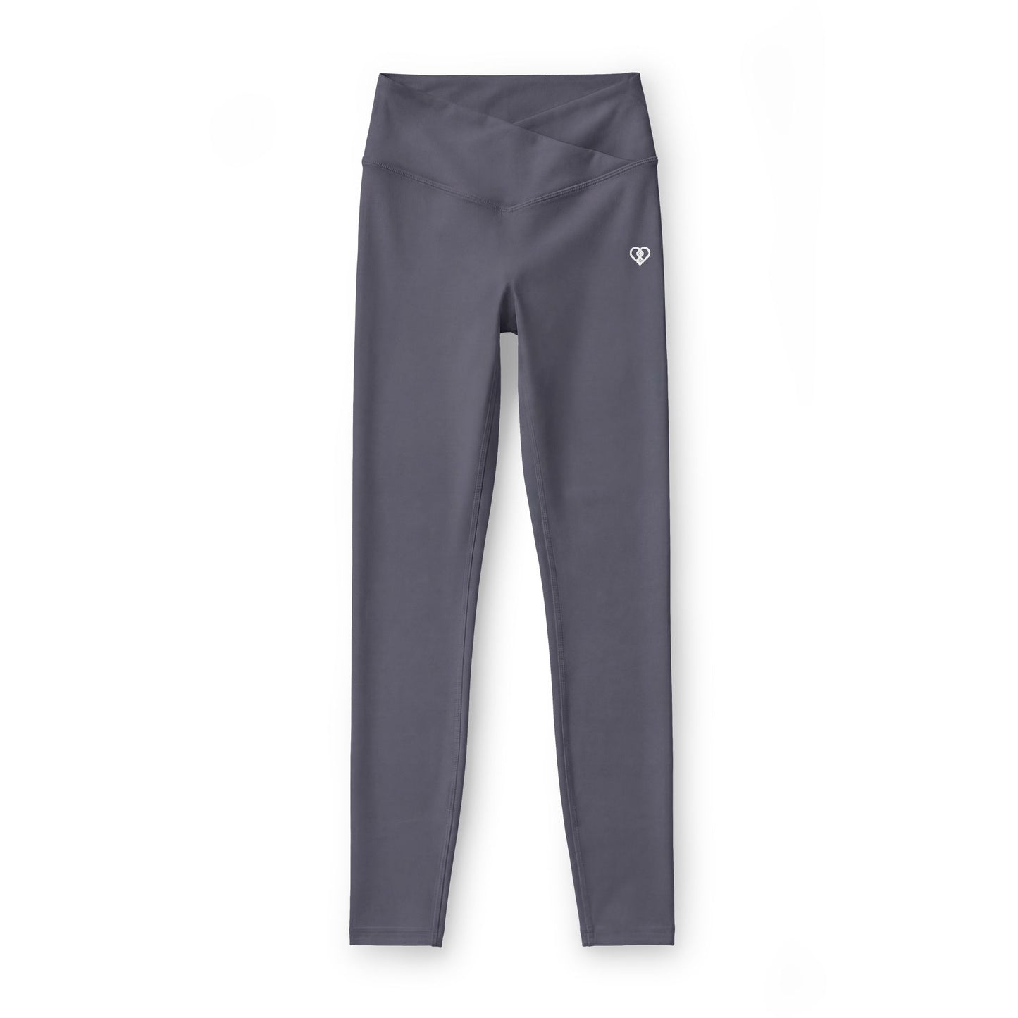 Women’s Luxe Leggings — High-Waist Black Athletic Leggings with Subtle Heart Logo