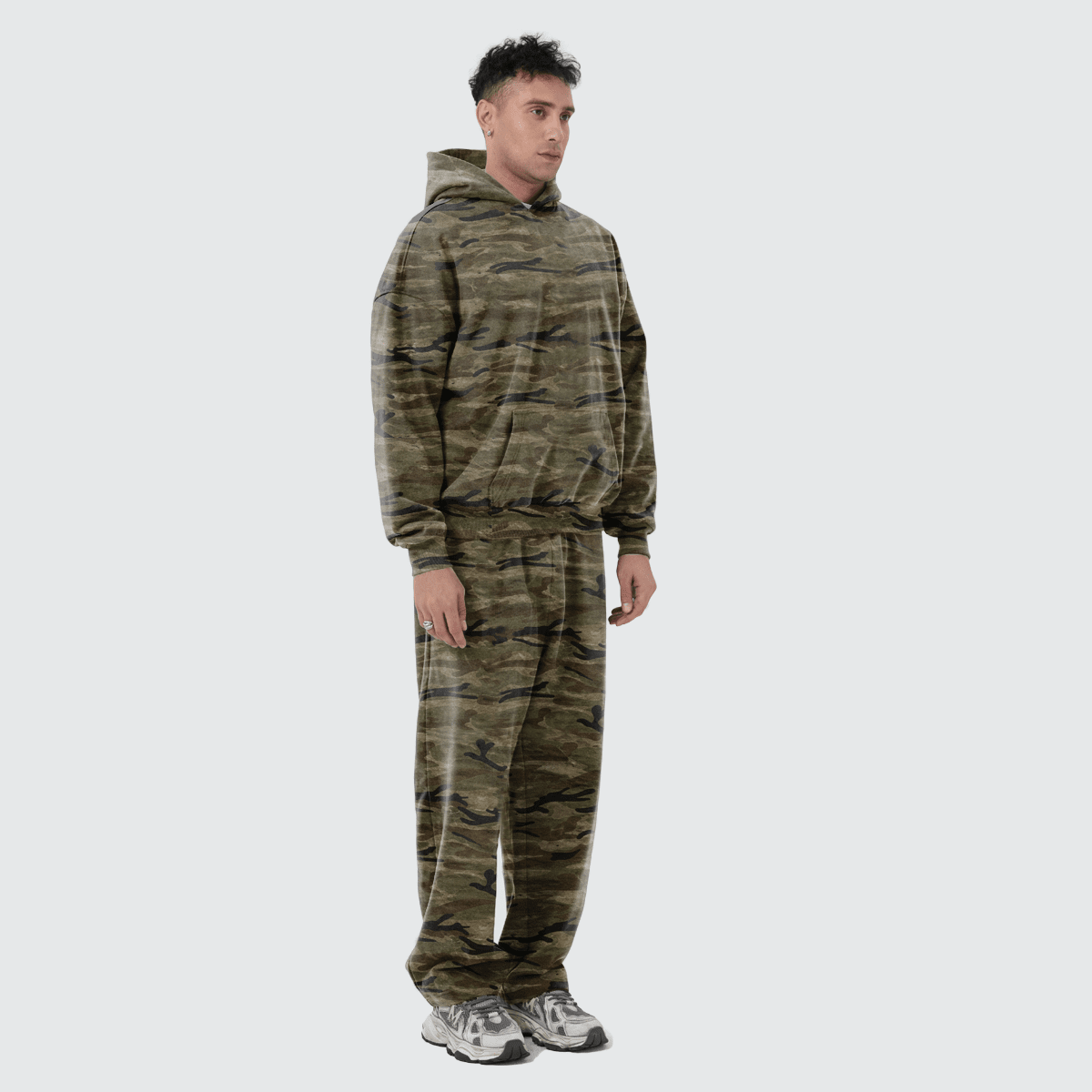 Premium Heavyweight Camo Curved-Leg Sweatpants