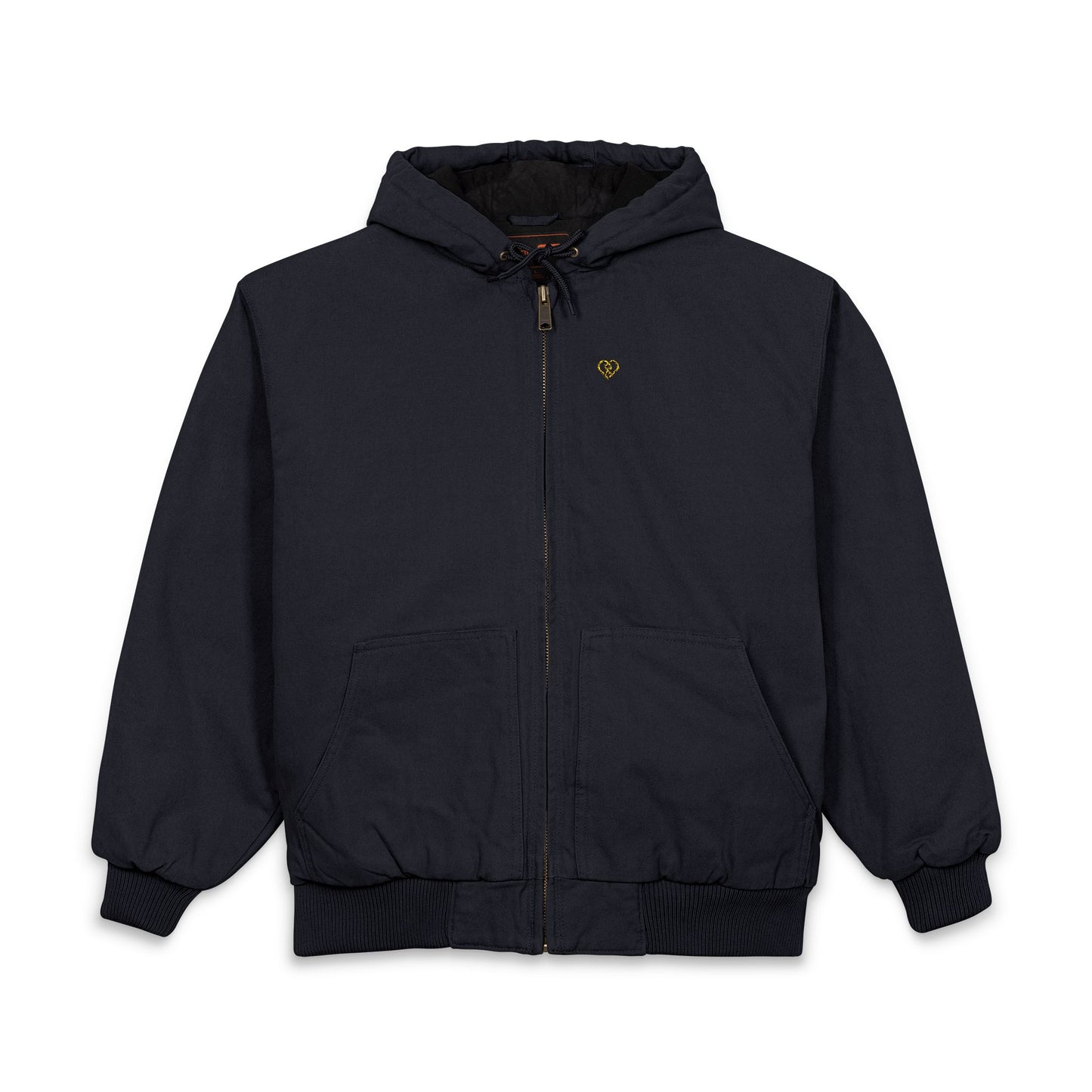 Men's Duck Cloth Hooded Work Jacket — Embroidered Logo Durable Workwear