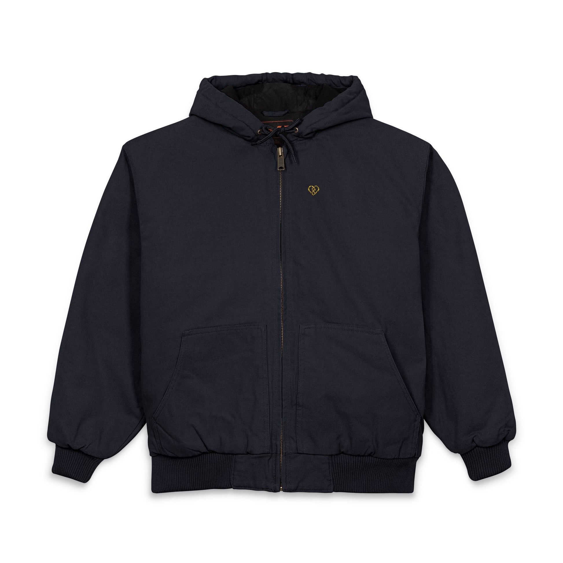 Men's Duck Cloth Hooded Work Jacket — Embroidered Logo Durable Workwear