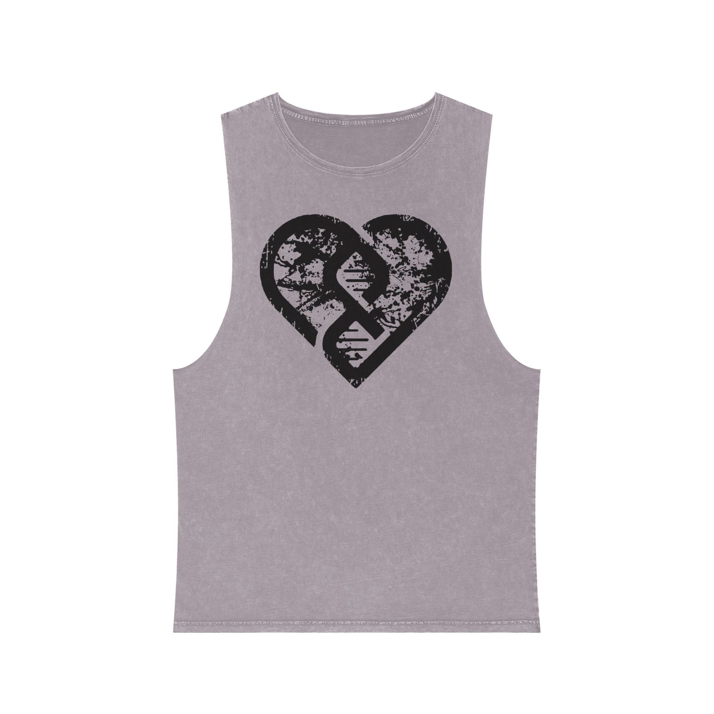 Stonewash Tank Top with Distressed Heart DNA Graphic