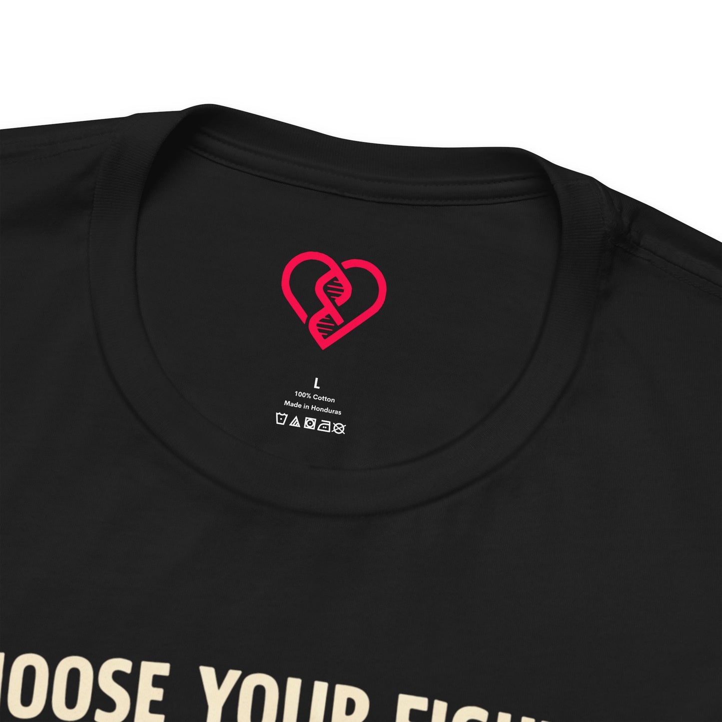 Choose Your Fighter Graphic Tee — Retro Pixel Heart Icons T-Shirt