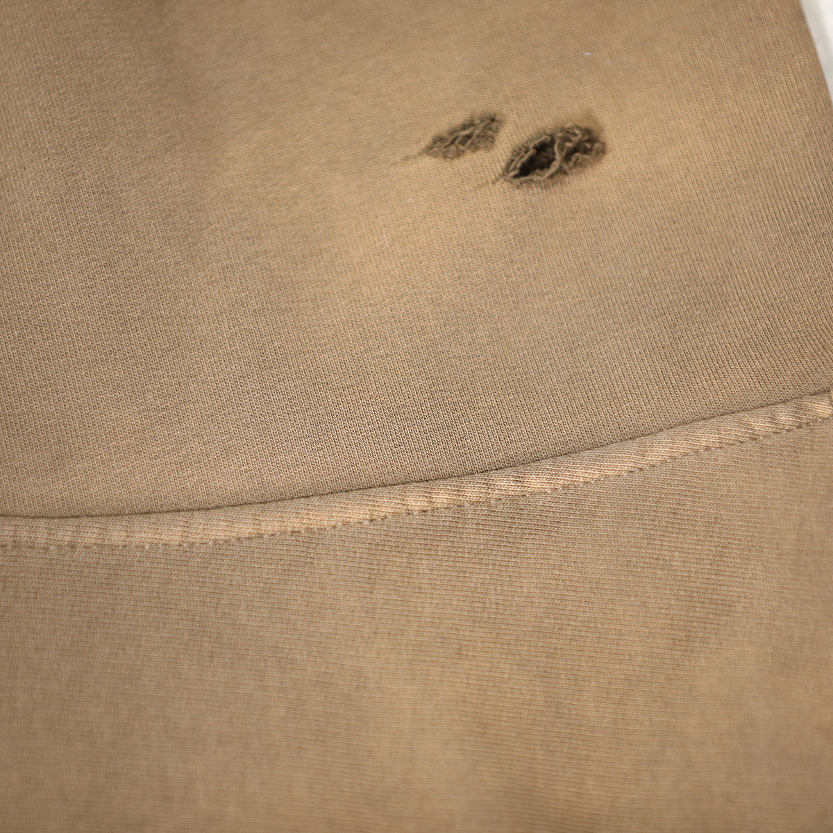 Heavyweight Distressed Dystopian Streetwear Zip-Up Hoodie