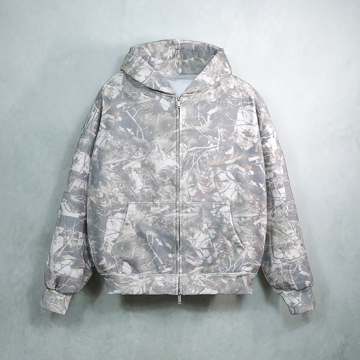 Heavyweight French Terry Camo Zip-Up Hoodie