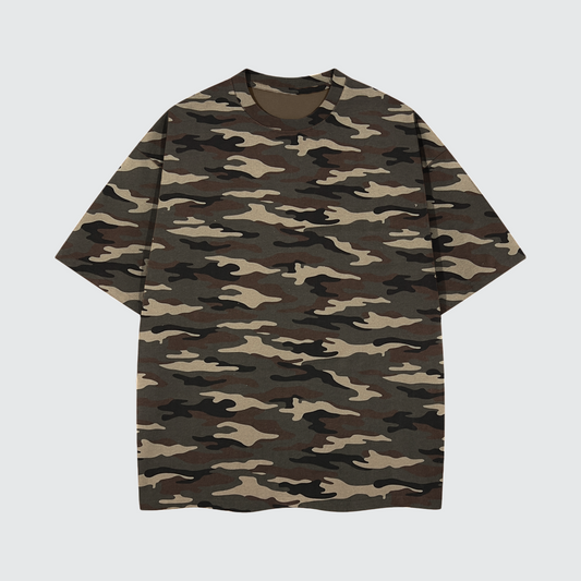 Unisex Heavyweight Cotton Camo Oversized T-Shirt
