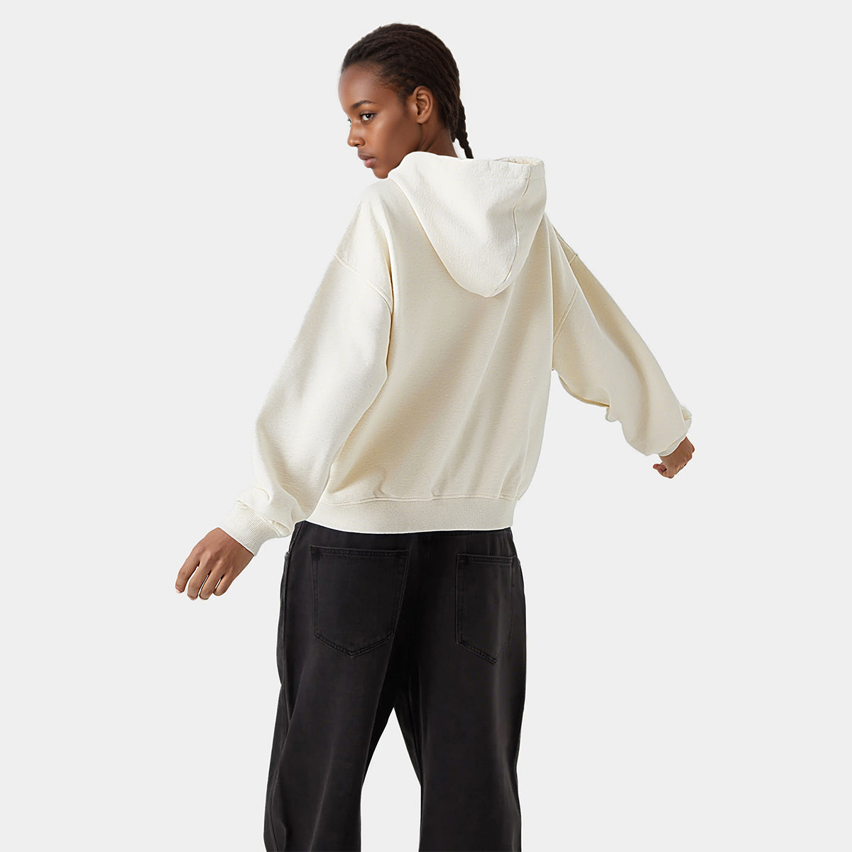 Heavyweight Cropped Double-Zip Hoodie - Casual Streetwear Sweatshirt