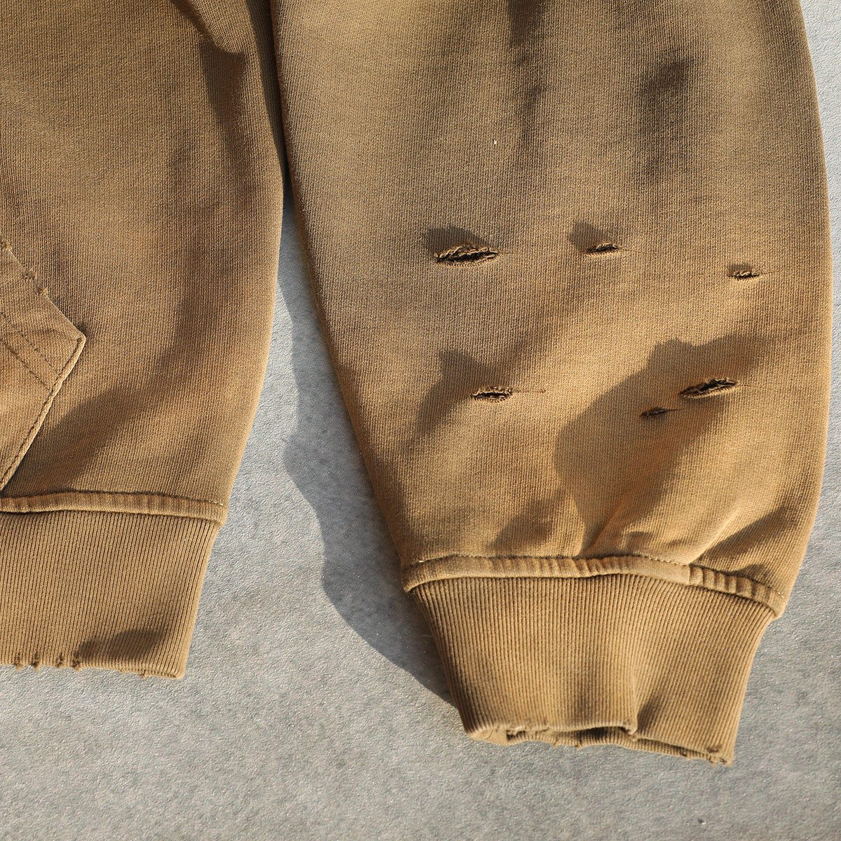 Heavyweight Distressed Dystopian Streetwear Zip-Up Hoodie