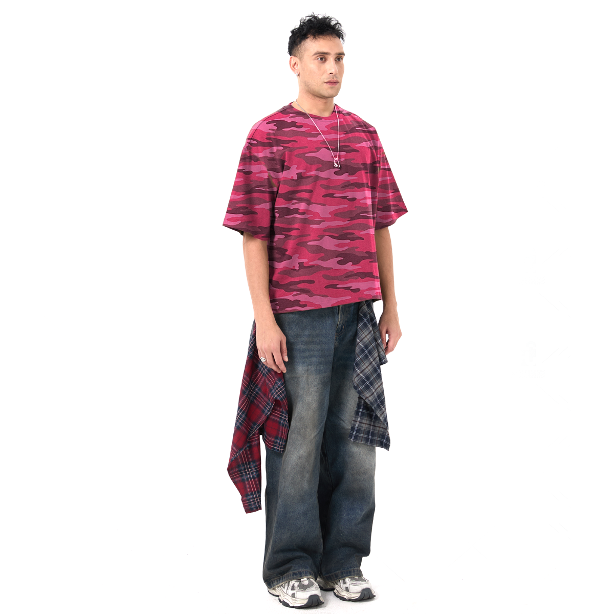 Premium Heavyweight Boxy Cropped Rose Camo T-Shirt
