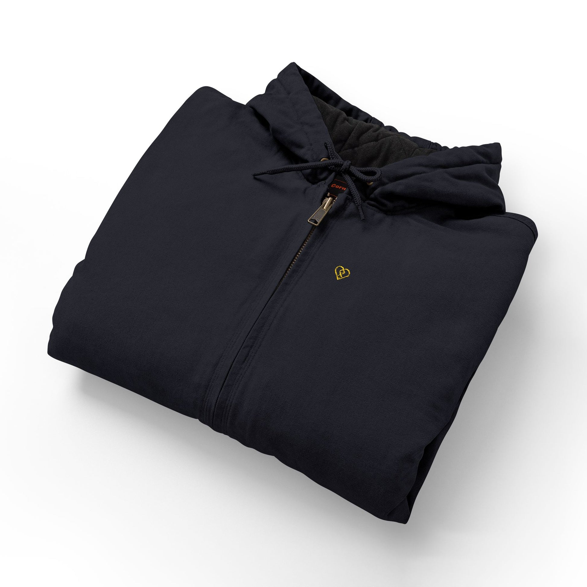 Men's Duck Cloth Hooded Work Jacket — Embroidered Logo Durable Workwear