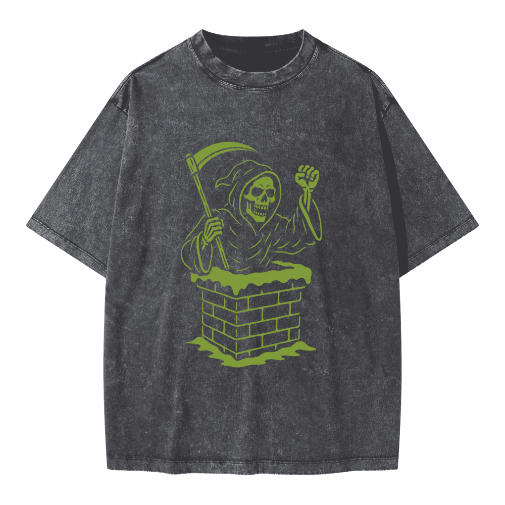 Reap What You Santa - Oversized Snow Wash T-shirt