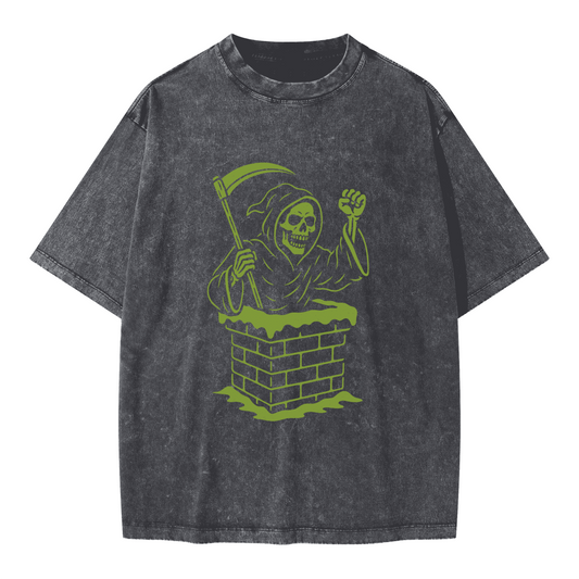 Reap What You Santa - Oversized Snow Wash T-shirt