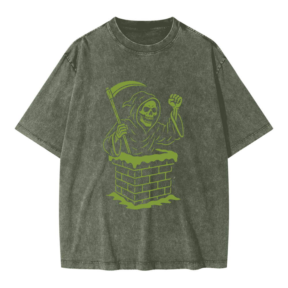 Reap What You Santa - Oversized Snow Wash T-shirt