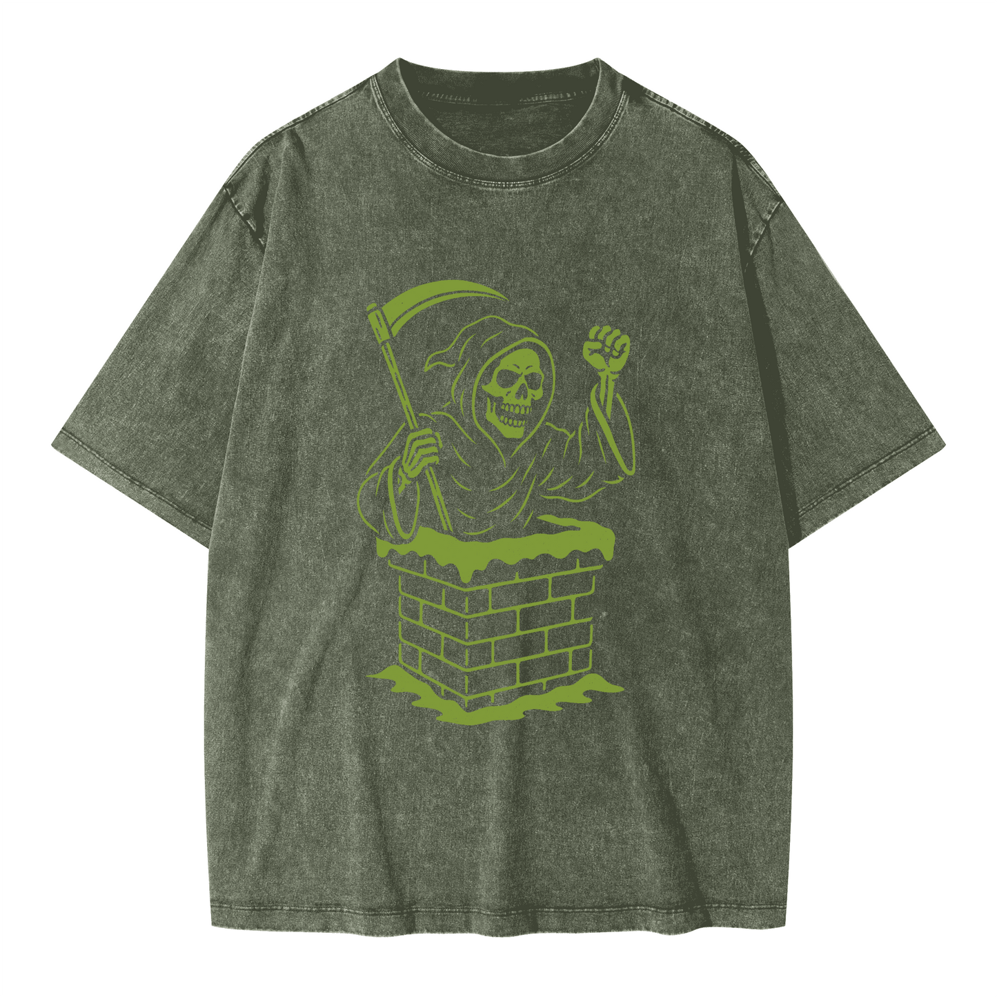 Reap What You Santa - Oversized Snow Wash T-shirt